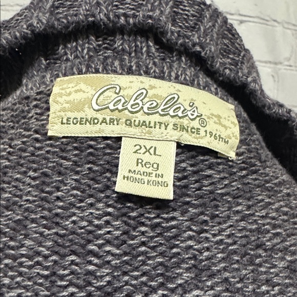 Cabelas Women's black/gray Cable Knit Zip Sweater with collar & long sleeve - Picture 11 of 13